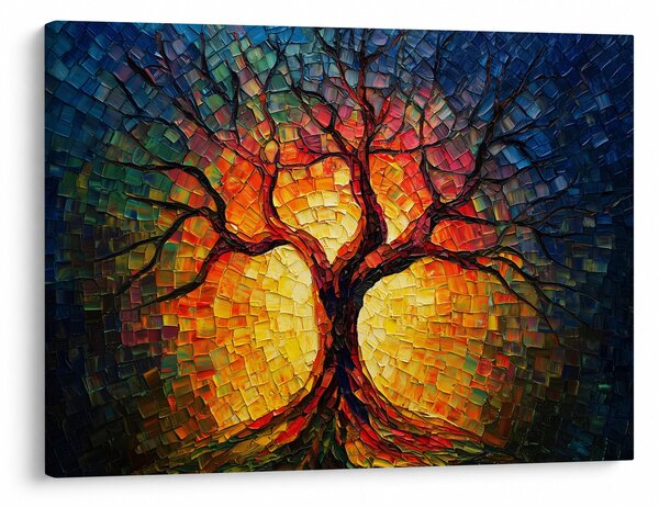 Obraz - Drzewo życia w mozaice (70x50 cm)