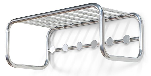 Metalowy wieszak ścienny w kolorze srebra z półką 72 cm Retro – Spinder Design
