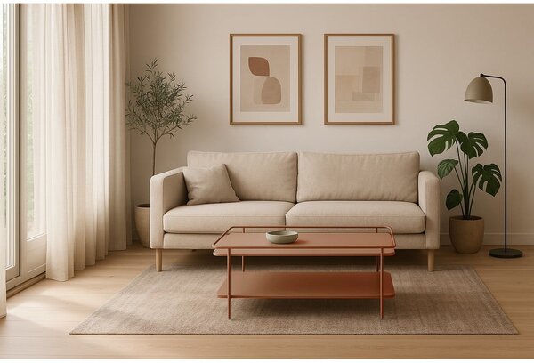 Metalowy stolik w kolorze terakoty 55x110 cm Yuba – Unique Furniture