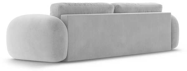 Jasnoszara aksamitna rozkładana/ze schowkiem sofa 262 cm Tonale – Cosmopolitan Design