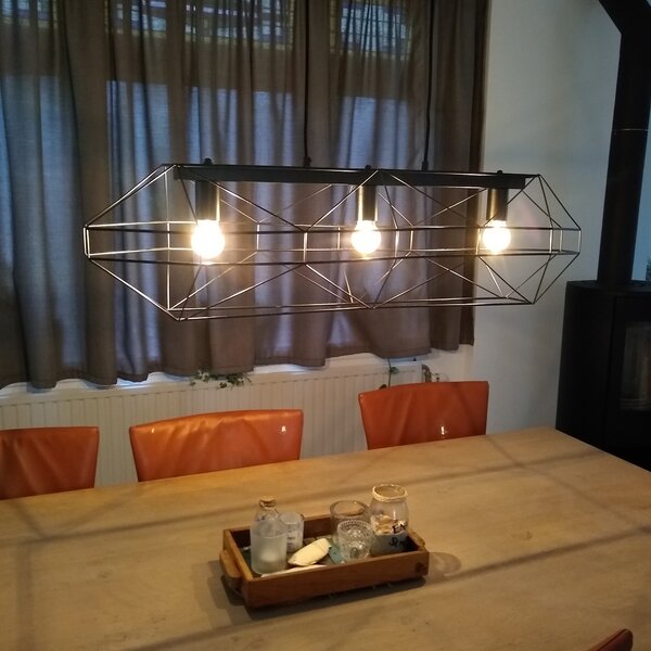 Industrialna lampa wisząca czarna 3-światłowa - Carcass