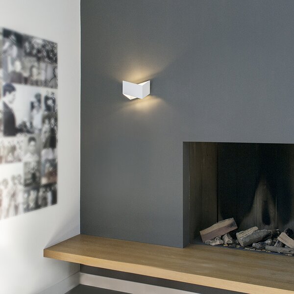 Designerska lampa ścienna biała - Fold