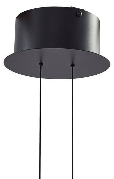 Lampa wisząca szklana Dain Lucande, aluminiowy / szary / cynkowy, salon / jadalnia, szkło, nowoczesny