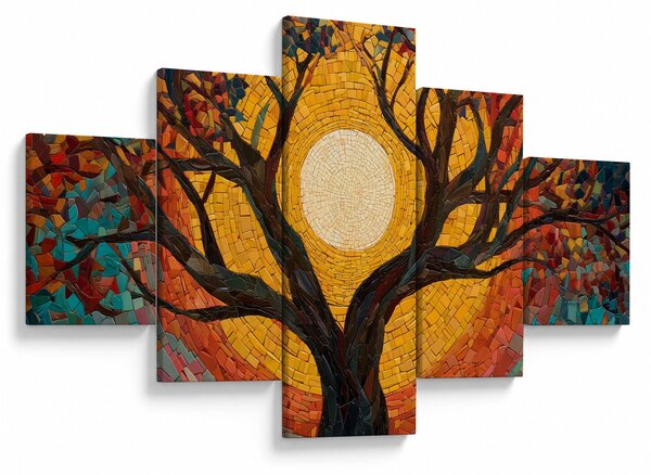 Obraz - Słońce w koronie drzewa życia (125x70 cm)