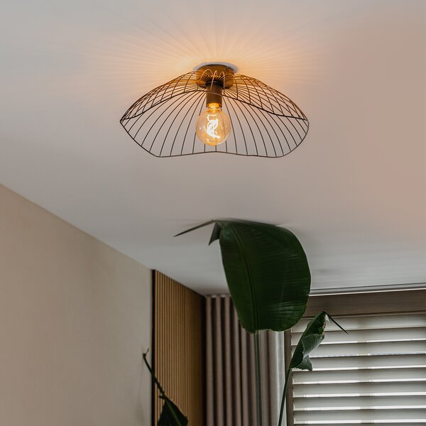 Designerska lampa sufitowa czarna 50 cm - Pua