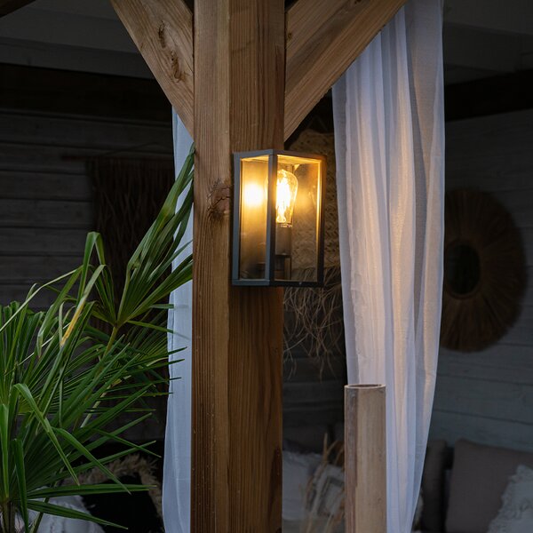 Industrialna lampa ścienna czarna 26 cm IP44 - Charlois
