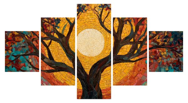 Obraz - Słońce w koronie drzewa życia (125x70 cm)