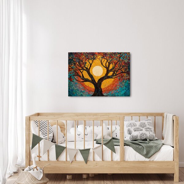 Obraz - Słońce w koronie drzewa życia (70x50 cm)