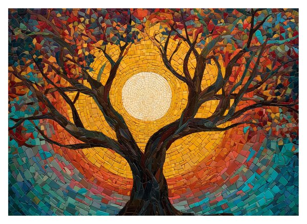 Obraz - Słońce w koronie drzewa życia (70x50 cm)
