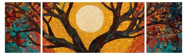 Obraz - Słońce w koronie drzewa życia (170x50 cm)