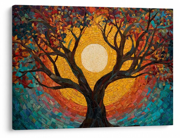 Obraz - Słońce w koronie drzewa życia (70x50 cm)