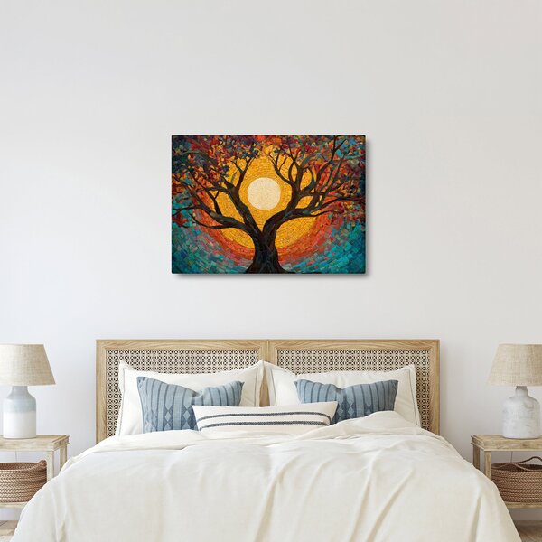 Obraz - Słońce w koronie drzewa życia (70x50 cm)