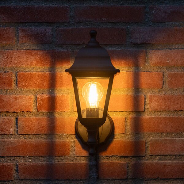 Klasyczna lampa ścienna zewnętrzna czarna IP44 - Capital