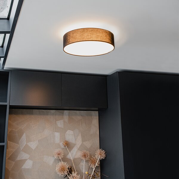 Lampa sufitowa czarna 40 cm z wbudowanym LED - Drum LED