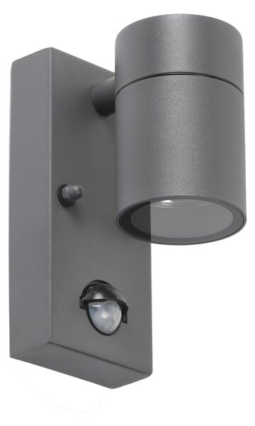 Lampa ścienna zewnętrzna antracytowa IP44 z czujnikiem ruchu - Solo