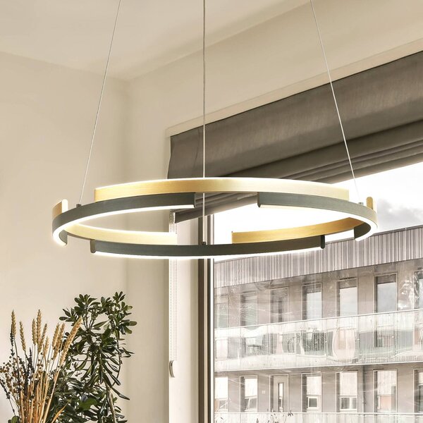 FISCHER & HONSEL Lampa wisząca Circly, możliwość ściemniania, czarny, salon / jadalnia, metal, nowoczesny