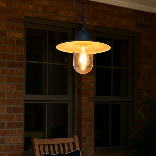Rustykalna lampa wisząca zewnętrzna ciemnoszara IP44 - Kansas graphite