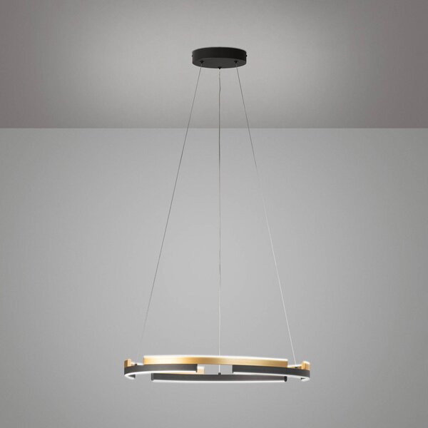 FISCHER & HONSEL Lampa wisząca Circly, możliwość ściemniania, czarny, salon / jadalnia, metal, nowoczesny