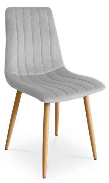 Krzesło w nowoczesnym stylu TUX jasny szary / noga dąb