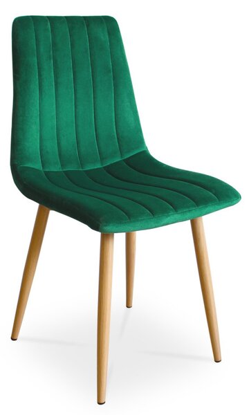 Wygodne krzesło do jadalni TUX zielony / noga dąb