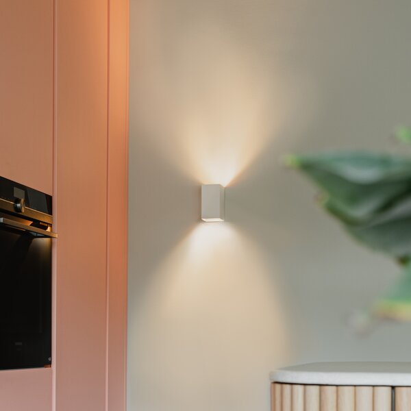 Designerska kwadratowa lampa ścienna biała - Sabbir