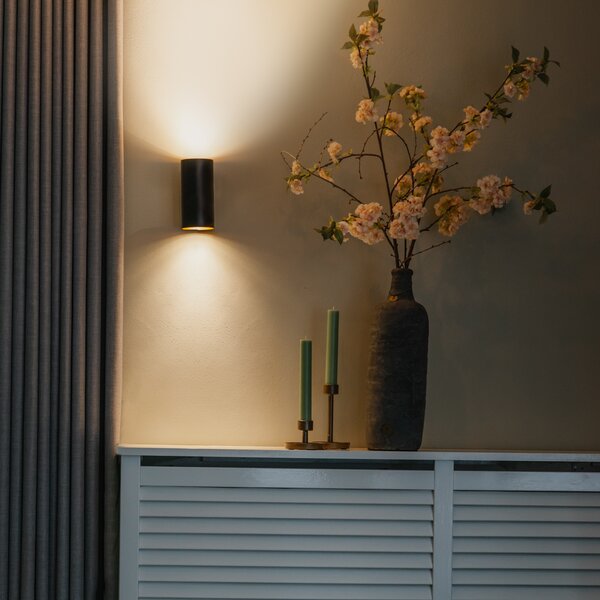Designerska lampa ścienna czarna ze złotem - Sab