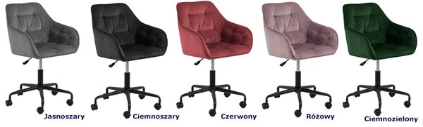 Szare welurowe krzesło do biurka P4-R16