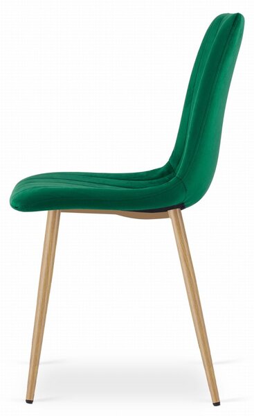 Zielone krzesło do kuchni LAVA aksamitne