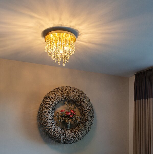Klasyczna lampa sufitowa złoto/mosiądz 35 cm - Medusa