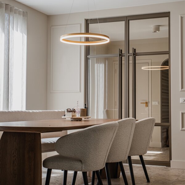 Designerska lampa wisząca złota 60 cm z wbudowanym LED o 3-stopniowej regulacji jasności - Anello