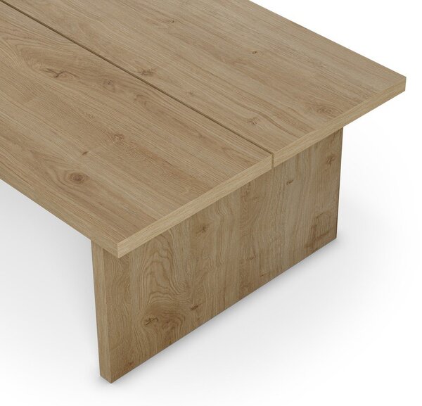 Stolik z blatem w dekorze dębu w naturalnym kolorze 70x120 cm Loana – Marckeric