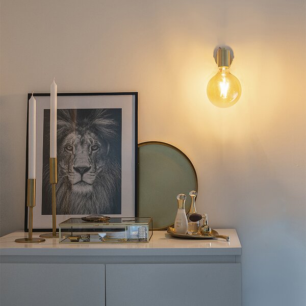 Inteligentna lampa ścienna w stylu art deco złota z żarówką G95 WiFi - Facil