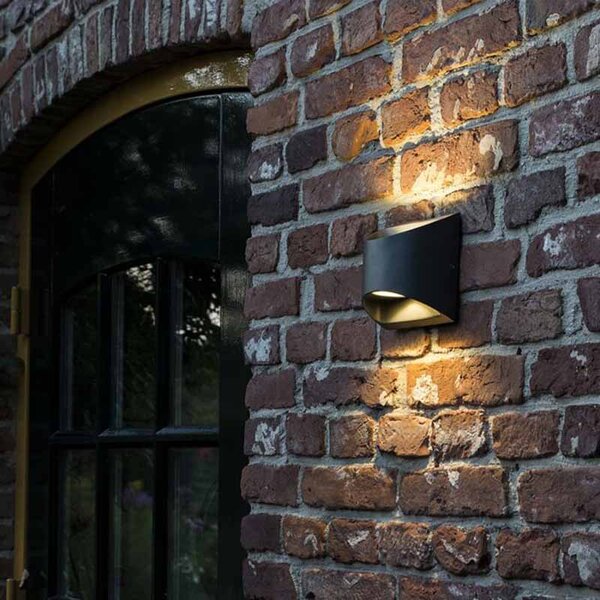 Nowoczesna lampa ścienna zewnętrzna ciemnoszara z LED 2-światłowa IP54 - Mal