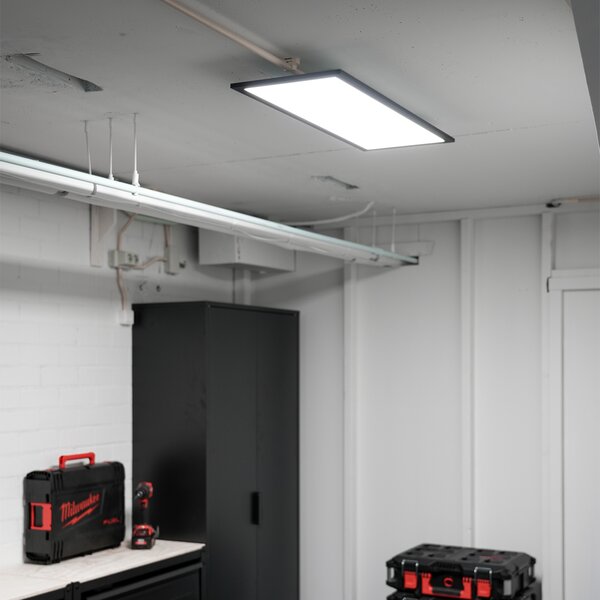 Nowoczesna lampa sufitowa czarna w komplecie z LED 80 cm - Liv