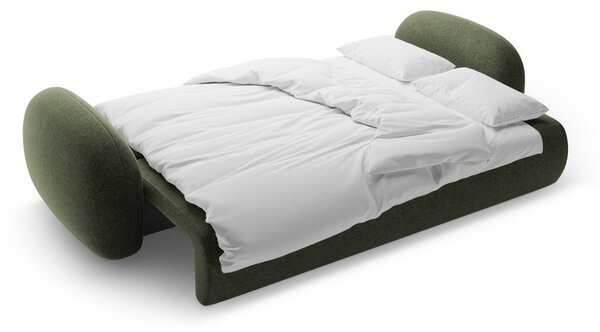 Zielona rozkładana/ze schowkiem sofa z tkaniny szenilowej 262 cm Tonale – Cosmopolitan Design