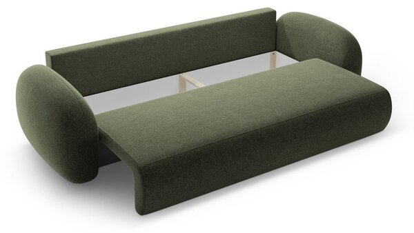 Zielona rozkładana/ze schowkiem sofa z tkaniny szenilowej 262 cm Tonale – Cosmopolitan Design