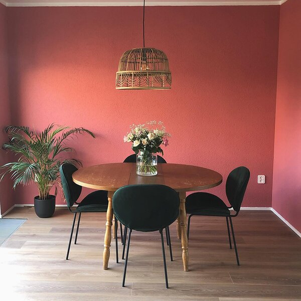 Orientalna lampa wisząca z rattanu 44 cm - Michelle