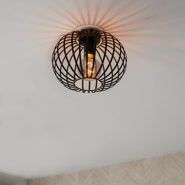 Designerska lampa sufitowa czarna 30 cm - Johanna