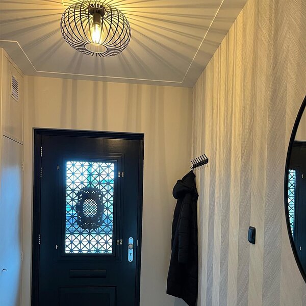 Designerska lampa sufitowa czarna 39 cm - Johanna