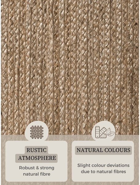 Dywan z juty dwustronny/tkany ręcznie w ciemnym naturalnym kolorze 160x230 cm Braided – Hanse Home