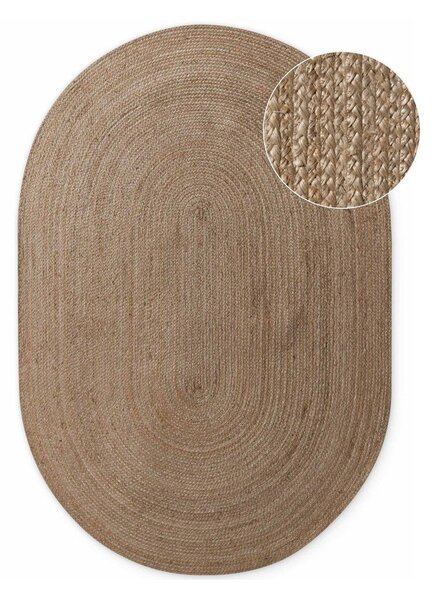 Dywan z juty dwustronny/tkany ręcznie w ciemnym naturalnym kolorze 160x230 cm Braided – Hanse Home