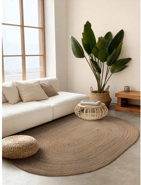 Dywan z juty dwustronny/tkany ręcznie w ciemnym naturalnym kolorze 160x230 cm Braided – Hanse Home