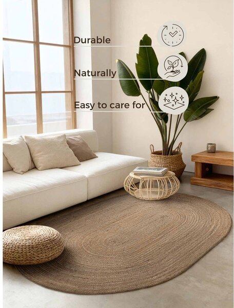 Dywan z juty dwustronny/tkany ręcznie w ciemnym naturalnym kolorze 160x230 cm Braided – Hanse Home