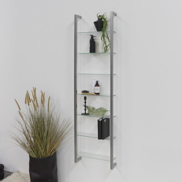 Wielopoziomowa metalowa półka w kolorze srebra 46 cm Cubic – Spinder Design