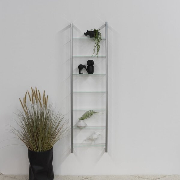 Wielopoziomowa metalowa półka w kolorze srebra 46 cm Cubic – Spinder Design