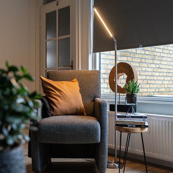 Nowoczesna lampa stojąca ze stali z wbudowanym LED - Berdien