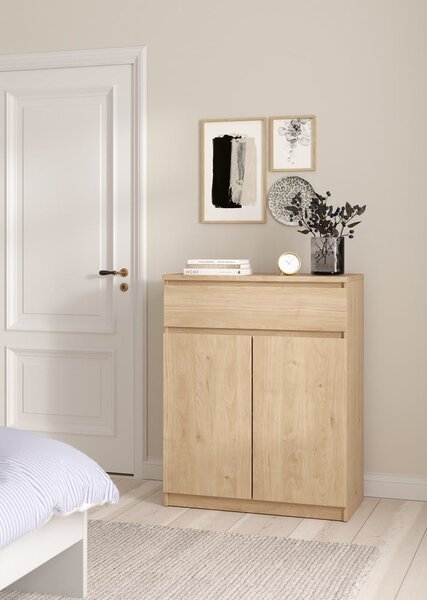 Komoda w dekorze dębu w naturalnym kolorze 80x100x40 cm Naia – Tvilum