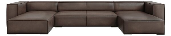 Brązowy skórzany narożnik (w kształcie litery "U") Madame – Windsor & Co Sofas