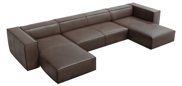 Brązowy skórzany narożnik (w kształcie litery "U") Madame – Windsor & Co Sofas
