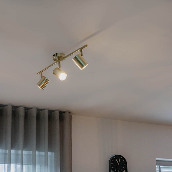 Nowoczesna lampa sufitowa mosiądz 3-światła regulowane - Jeana